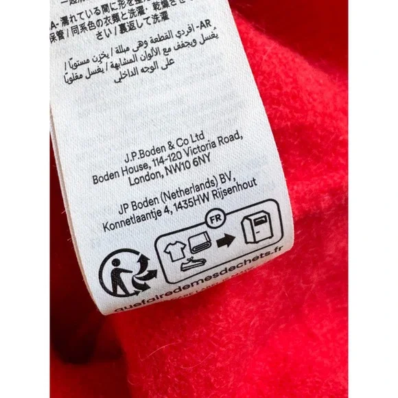 Boden Red Fluffy Bow Back Jumper Sweater Velvet Tie Women's Size XS - Picture 13 of 14